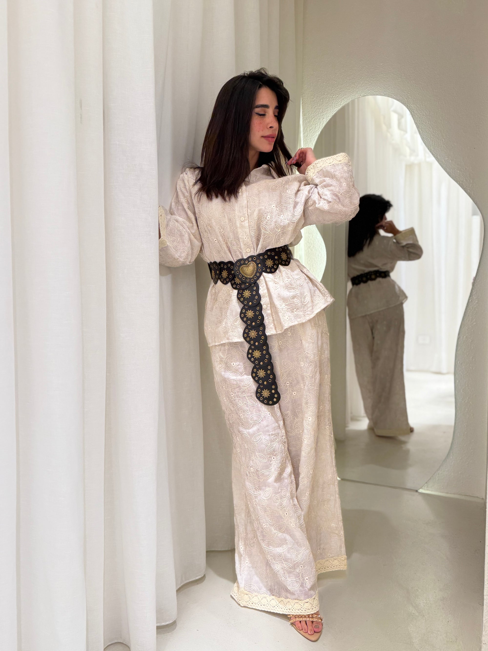 Embiodery cotton suit