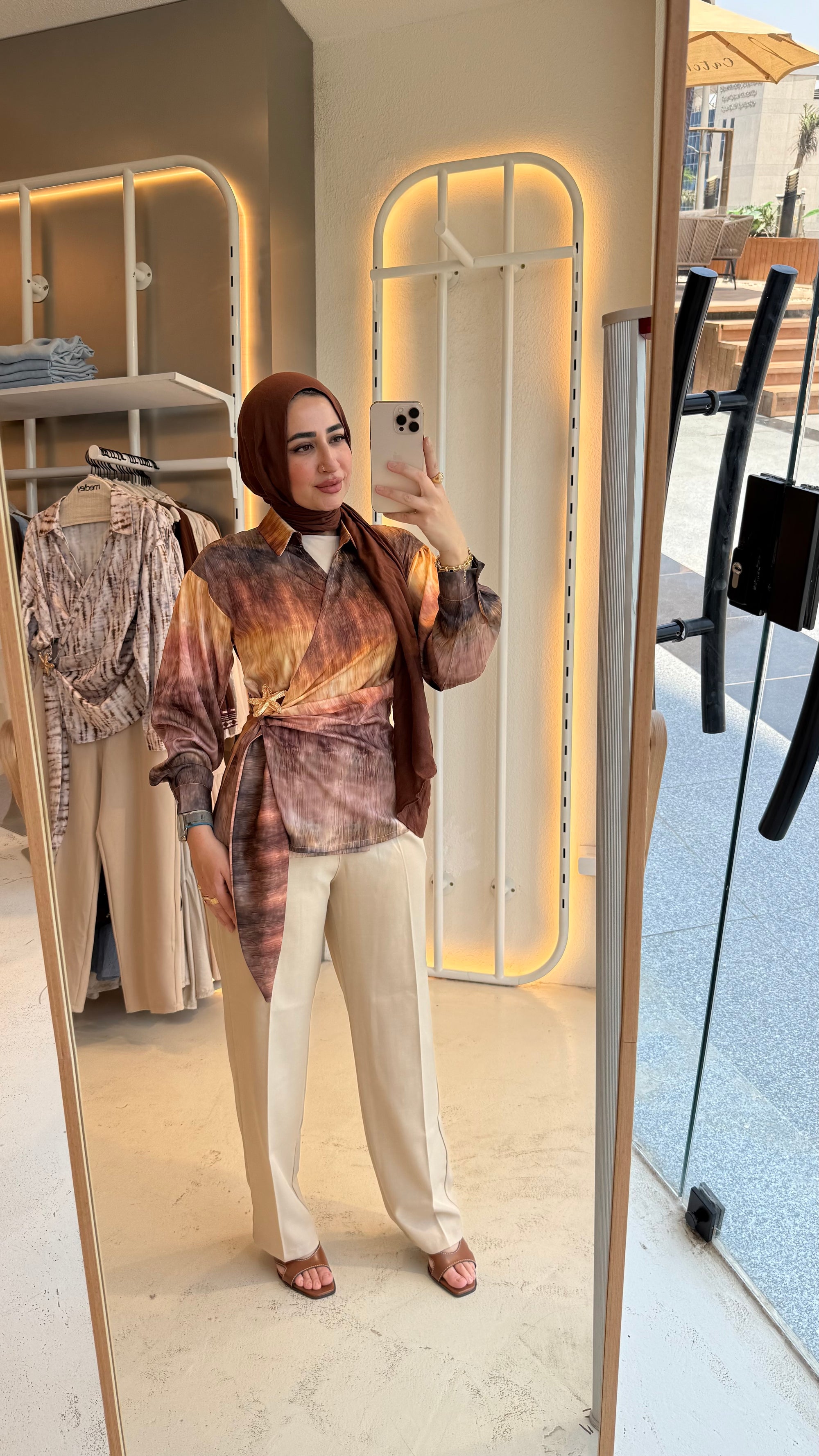 Printed blouse with star accessories