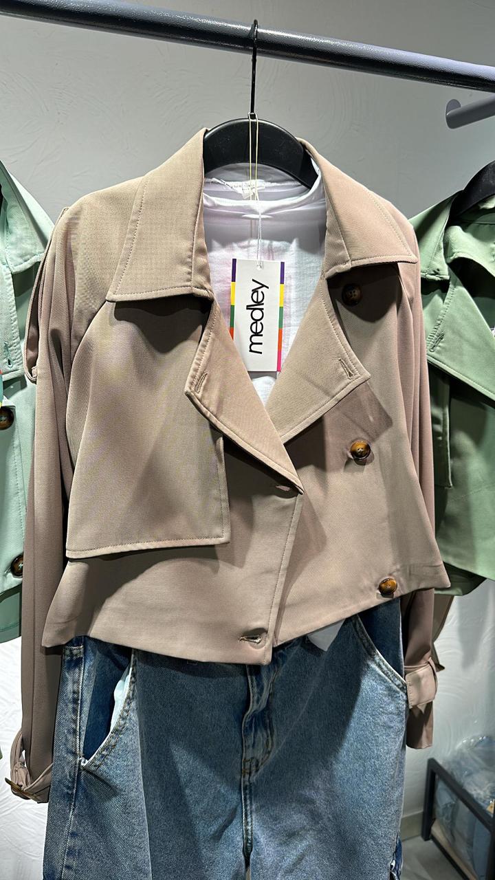 Crop trench coat