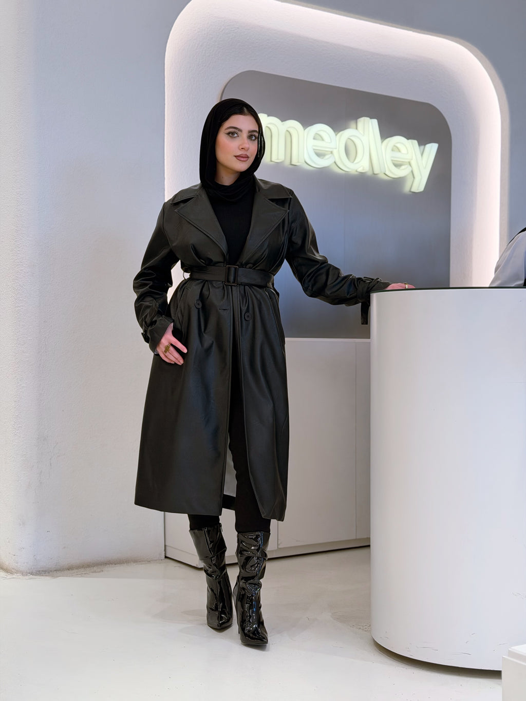 Leather Slim Fit Coat