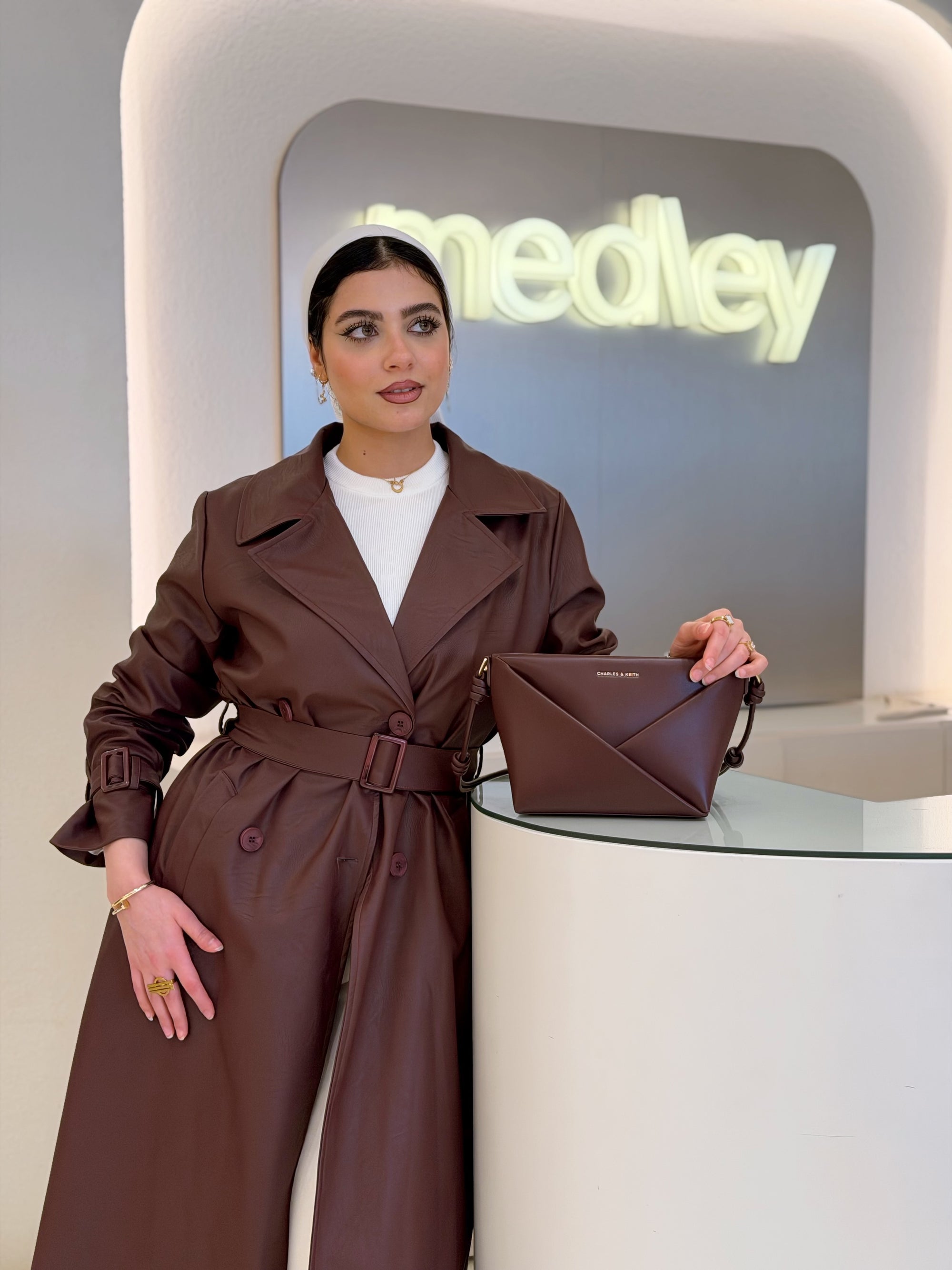 Leather Slimfit coat