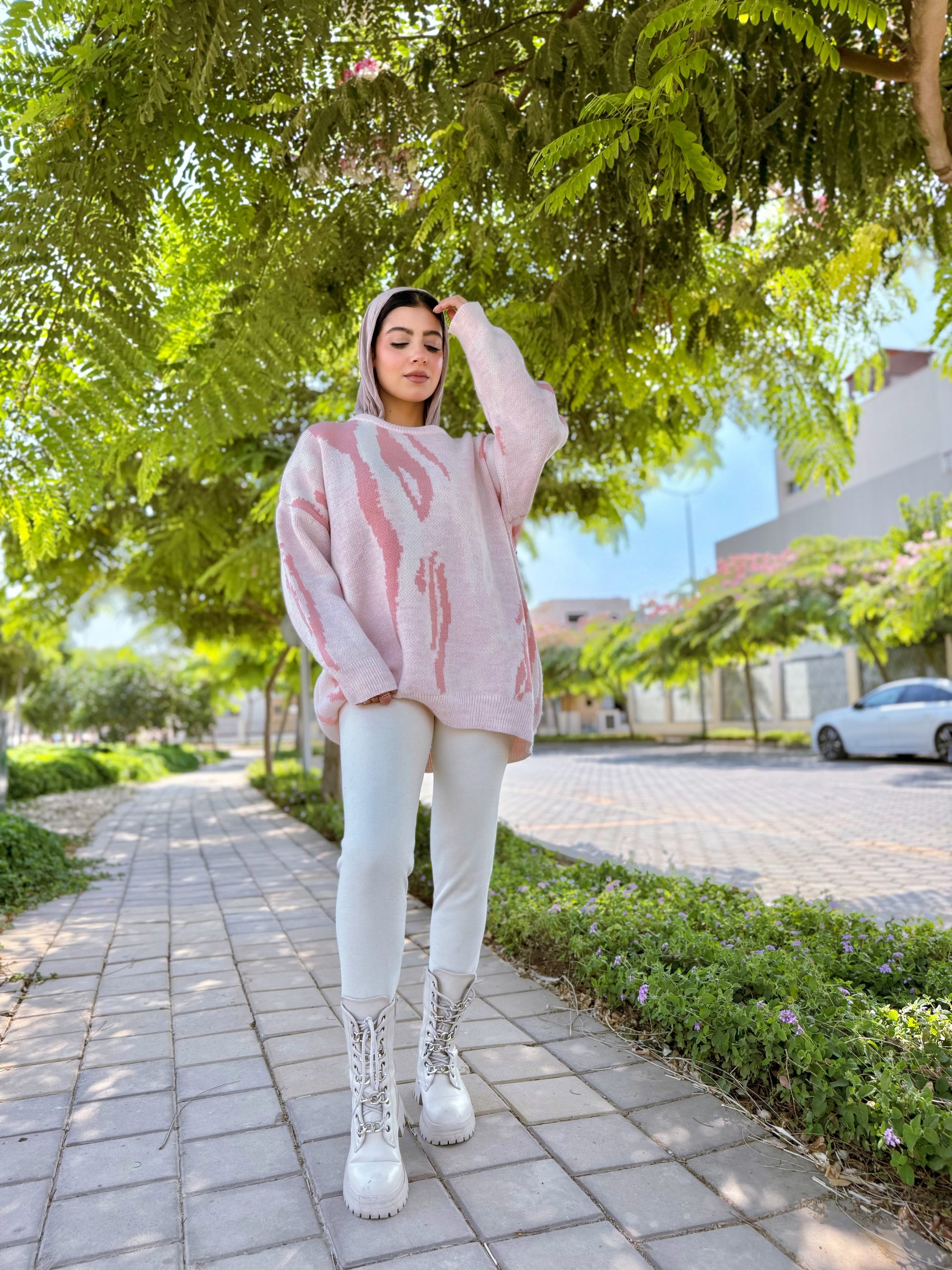 Marble Pullover ( pink shades )