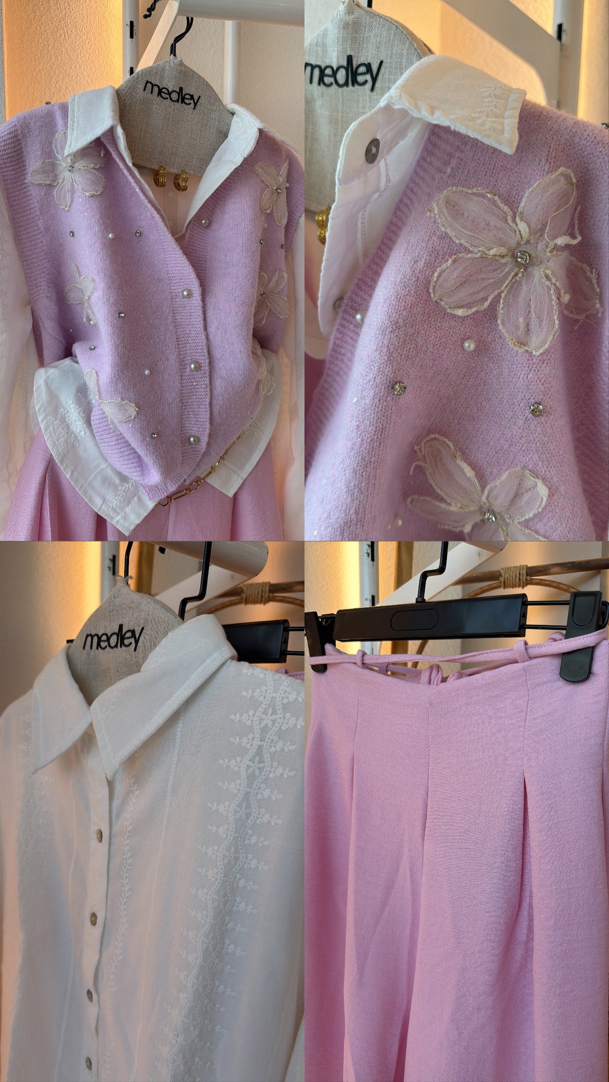 3D Bloom Mohair Vest ( Lavender Macaron )