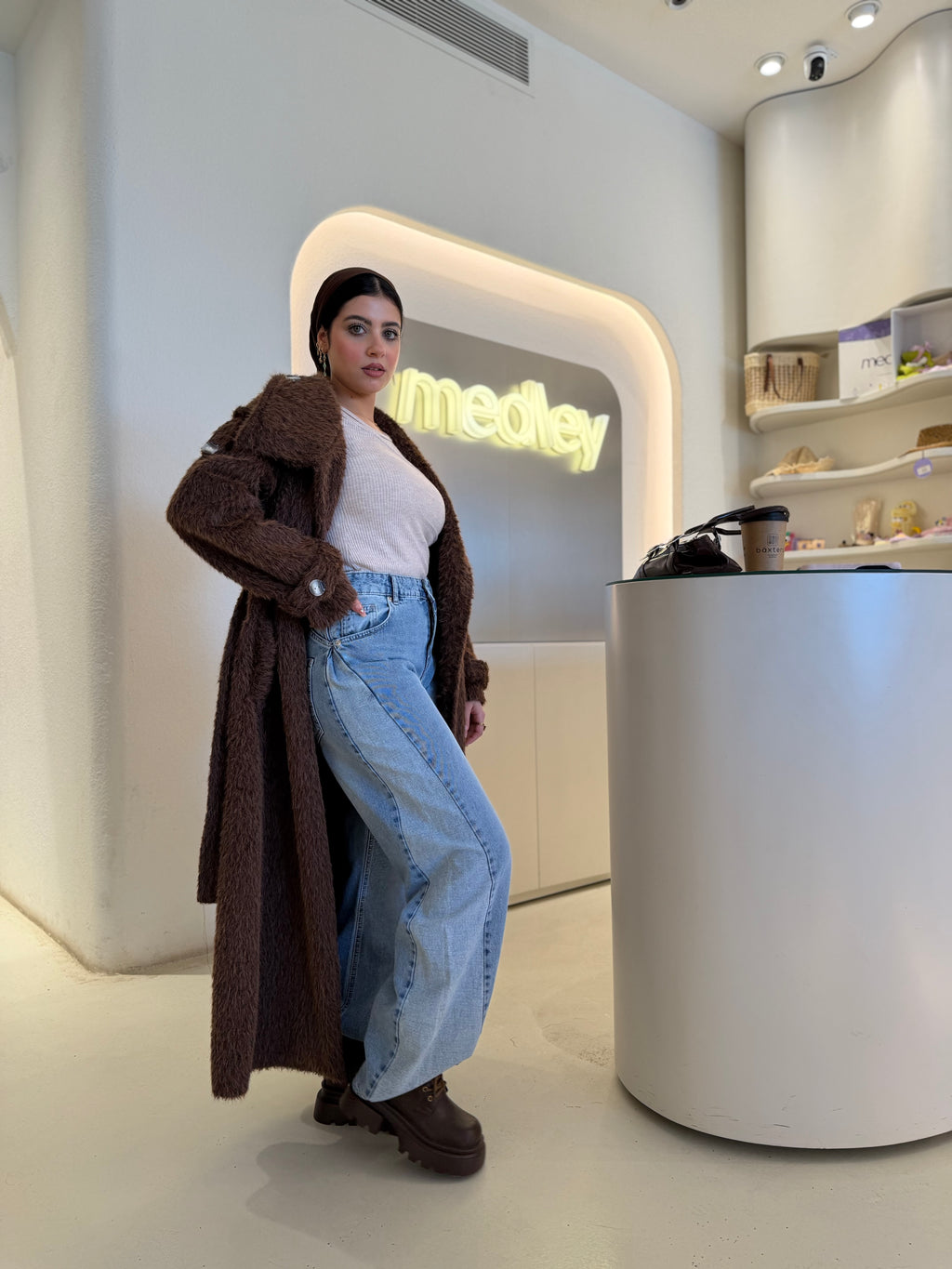 Luxe Fluff Fur Coat ( nutella )