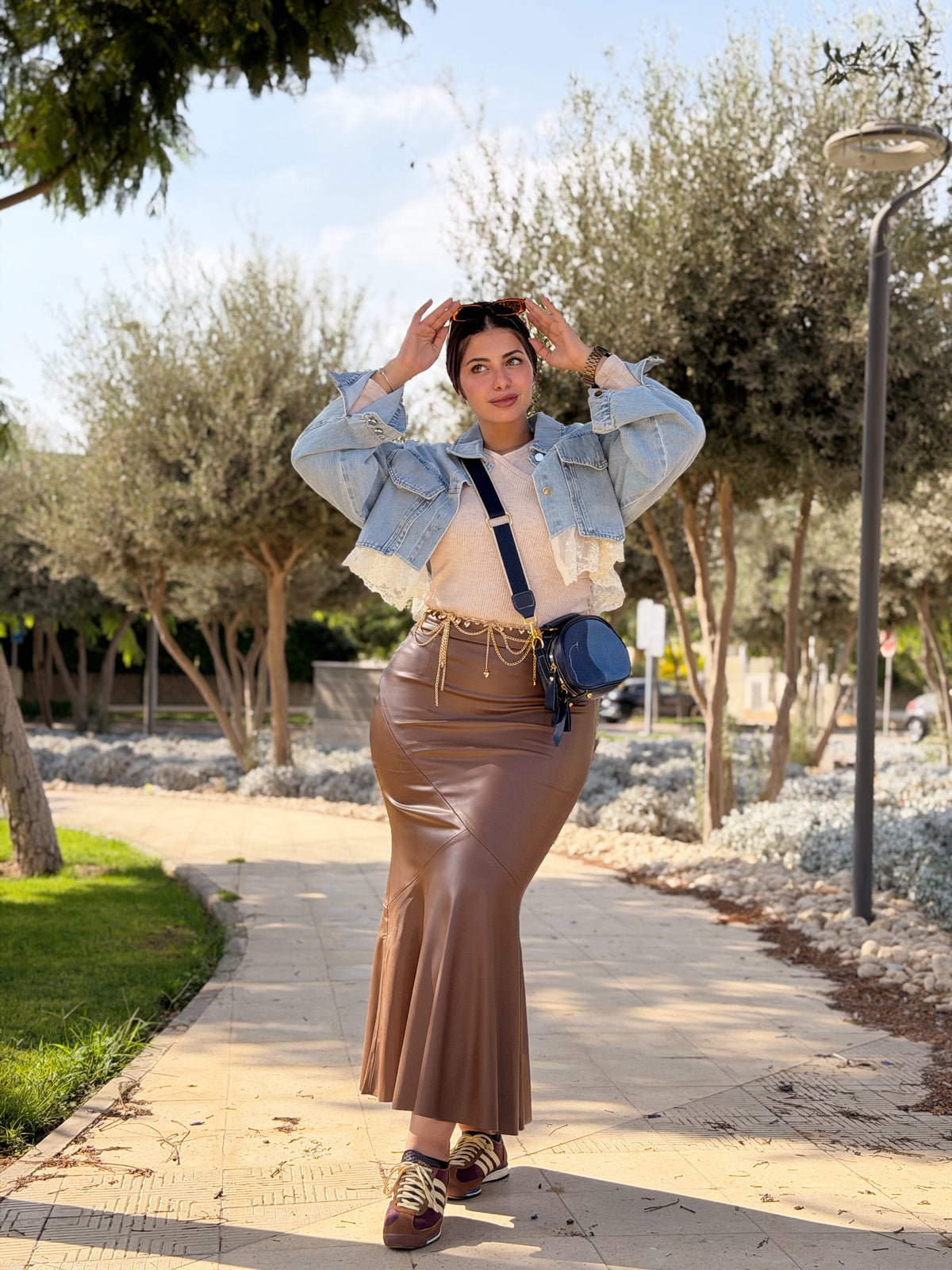 Mermaid Leather Midi Skirt ( Choco )