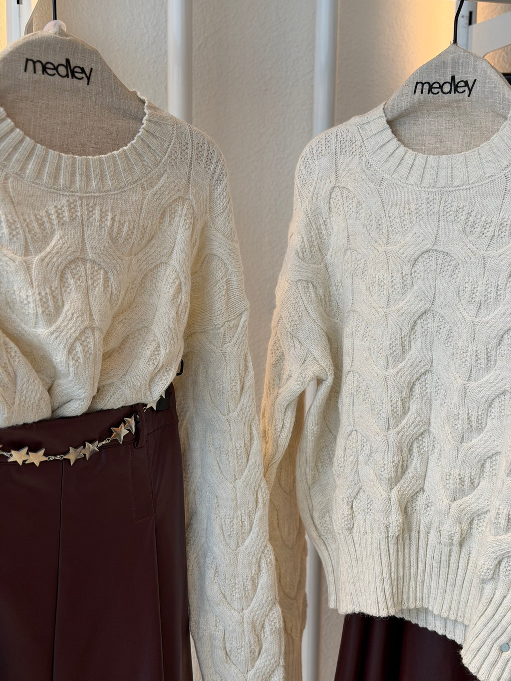 Cable Mohair Knit Pullover