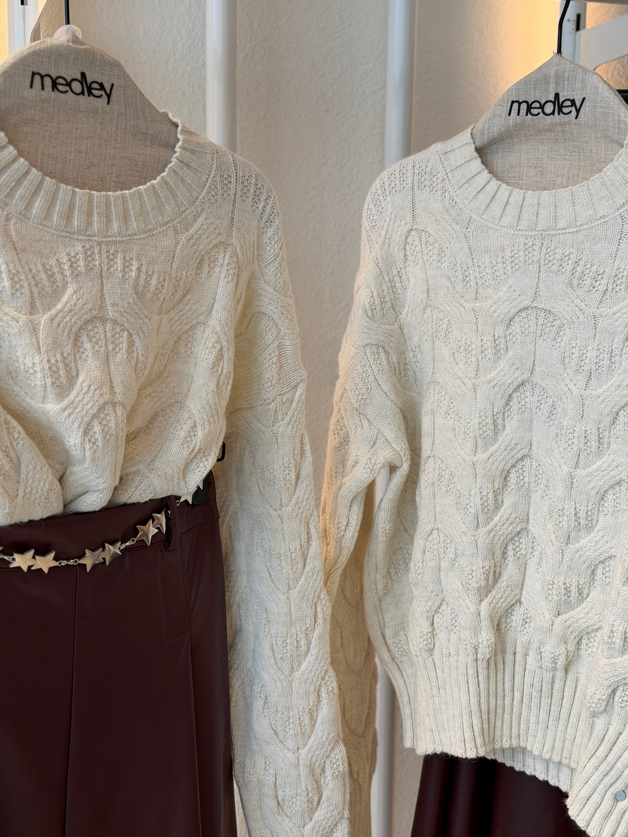 Cable Mohair Knit Pullover