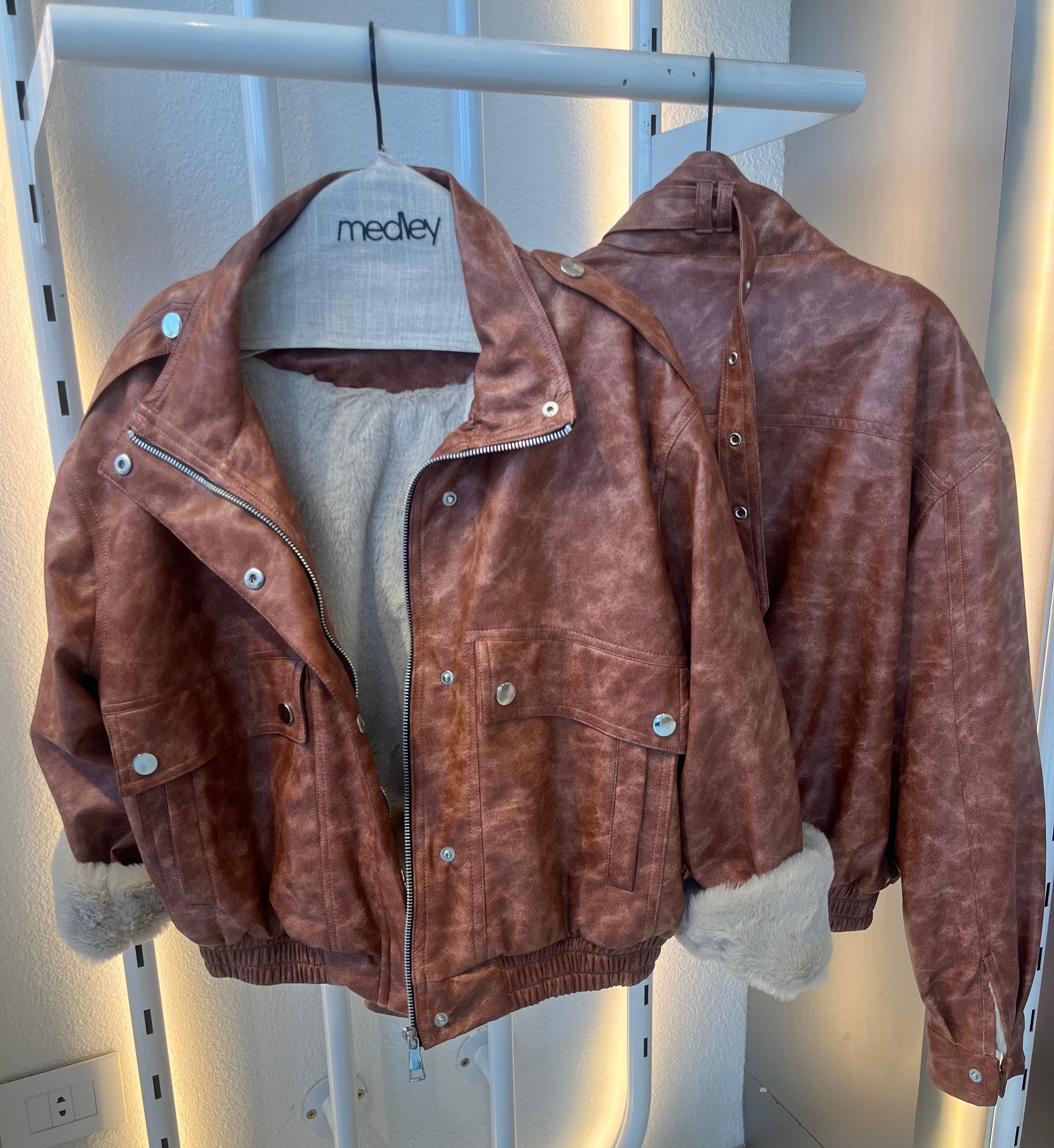 Leather Jacket with Fur Lining