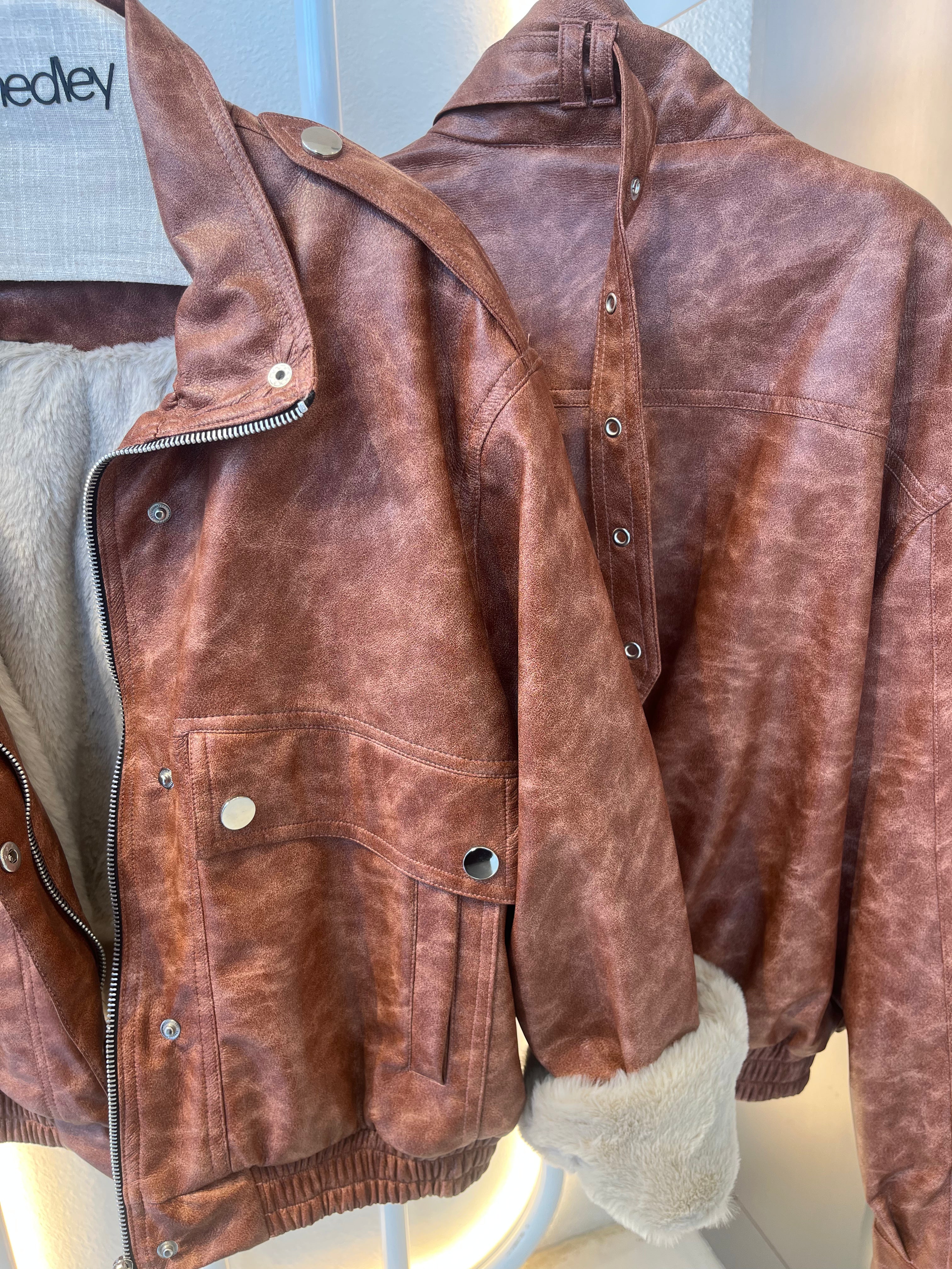 Leather Jacket with Fur Lining