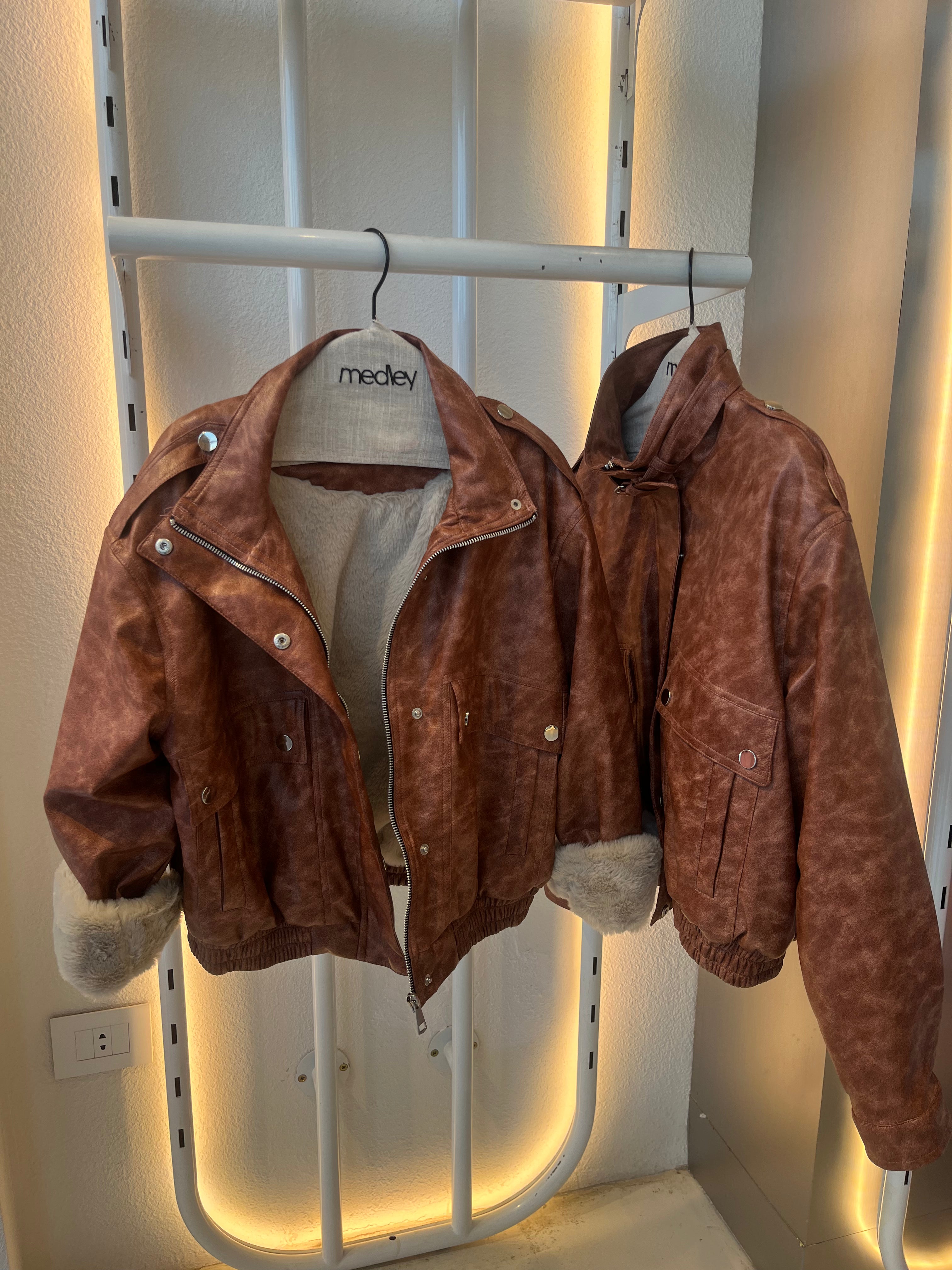 Leather Jacket with Fur Lining