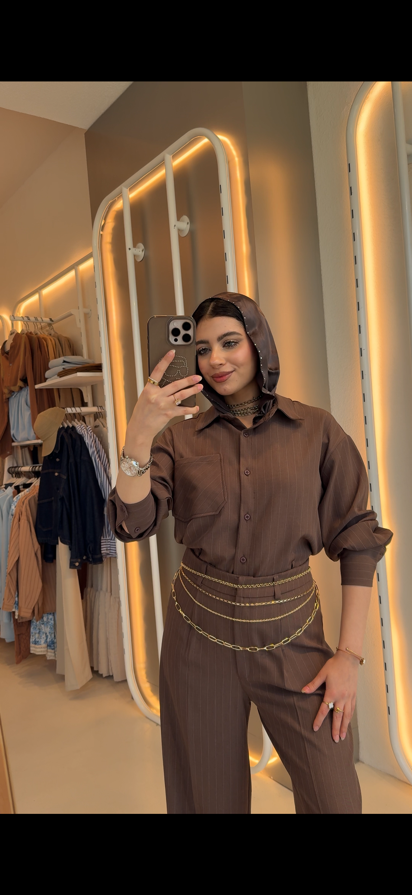 2pcs striped set blouse & pants