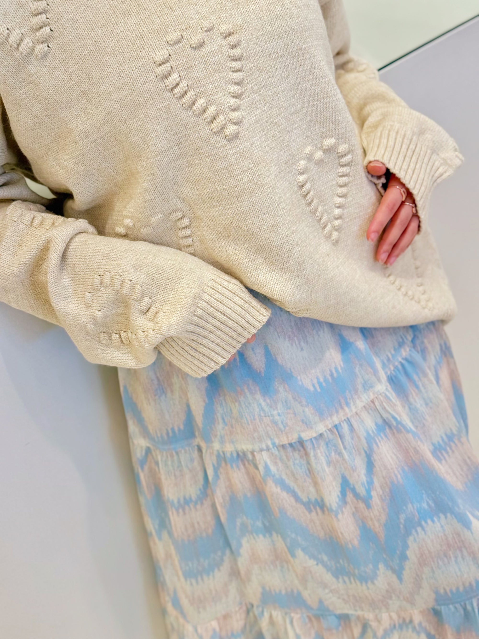 Cozy heart-knit pullover