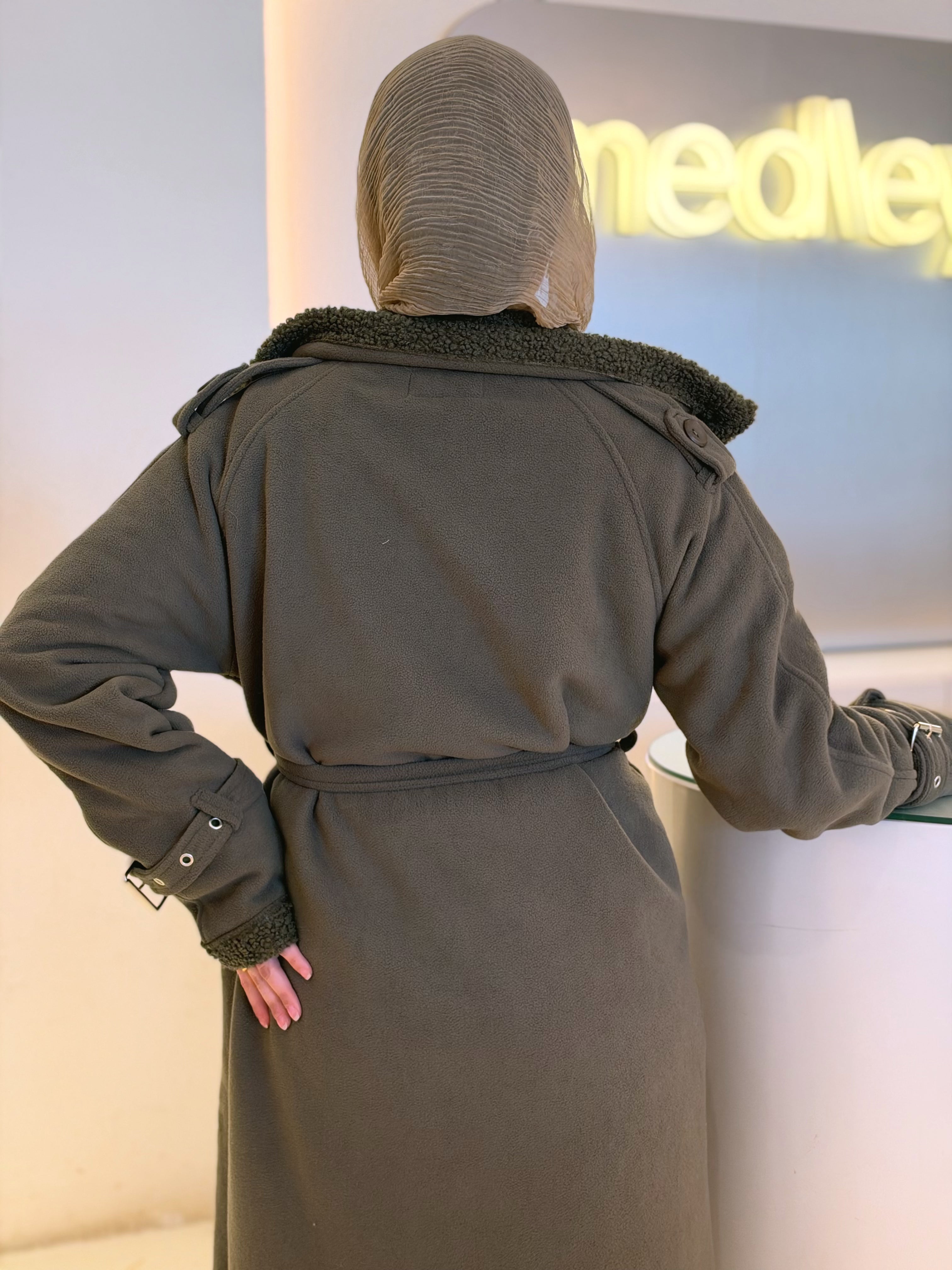 Teddy Long Coat in forest green by Medley Fashion, photo 2