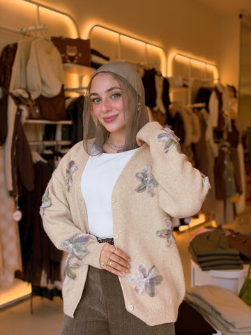 Glitter Bloom Mohair Cardigan