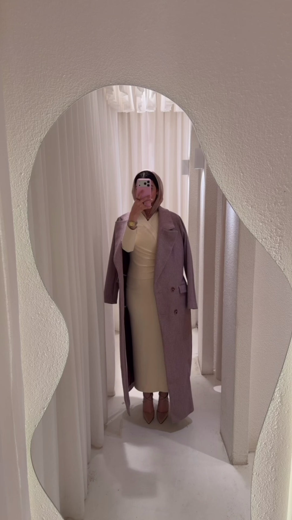 Long slim fit wool coat