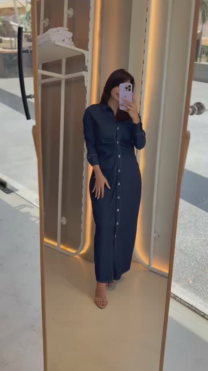 Raw denim dress