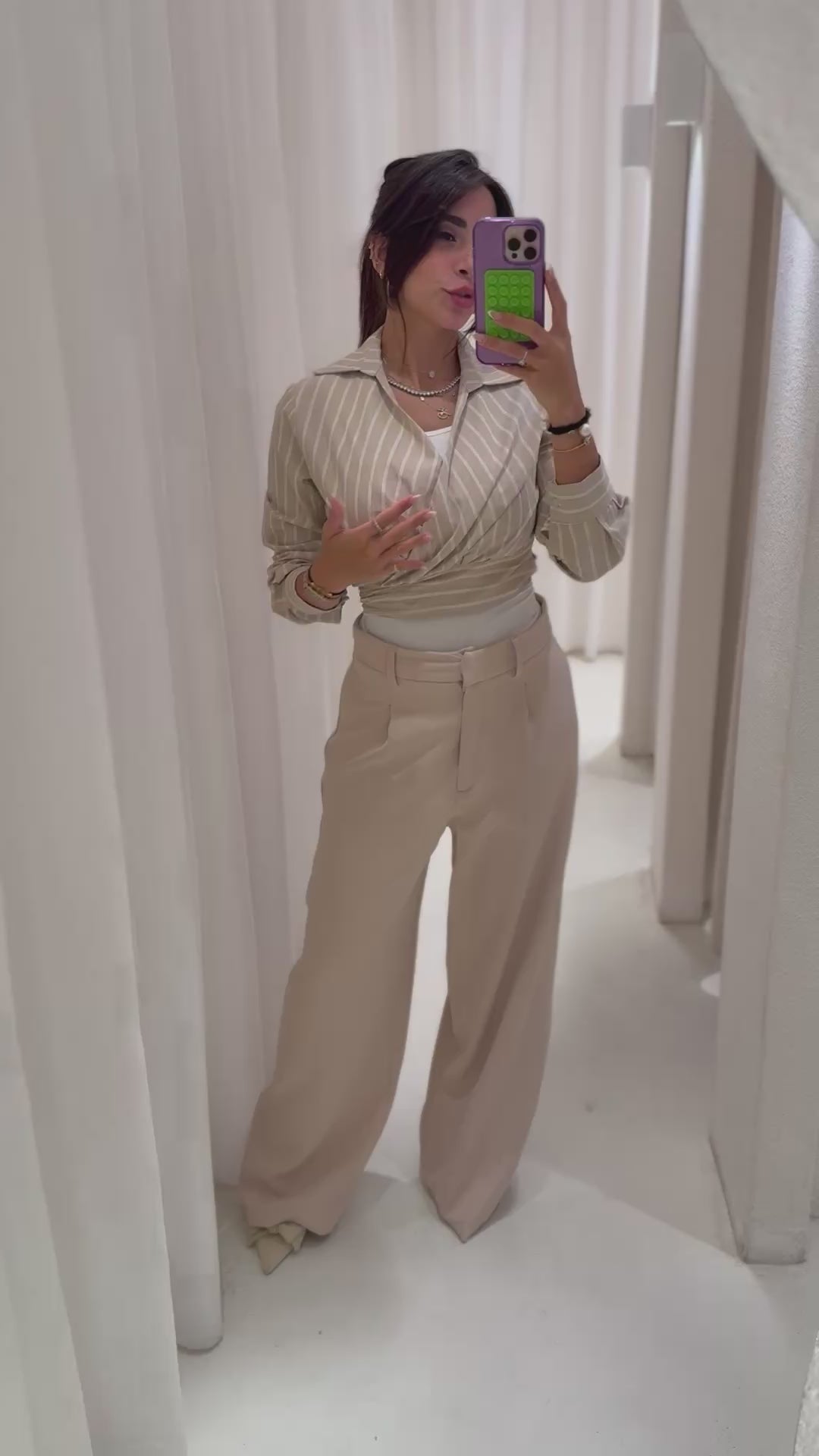 Wrapped Striped Blouse